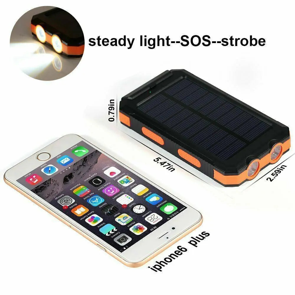 Super 20000Mah USB Portable Charger Solar Power Bank for Iphone Cell Phone 2023 - Mary’s TT Shop