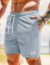 Lace-up Drawstring Shorts Summer Corduroy Sports Short Pants Mens Clothing My Store