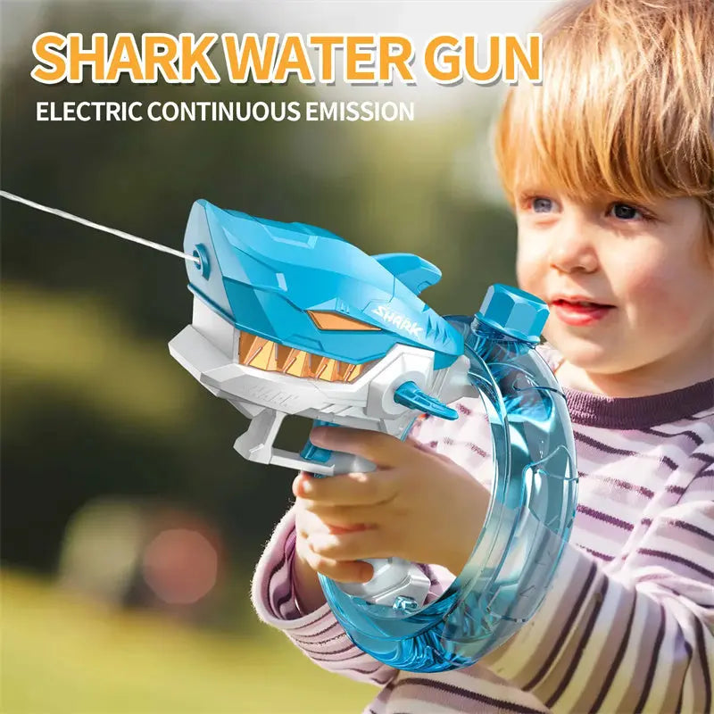 New Shark Electric Water Gun Toys Fully Automatic Continuous Fire Water Gun Large Capacity Beach Summer Children&