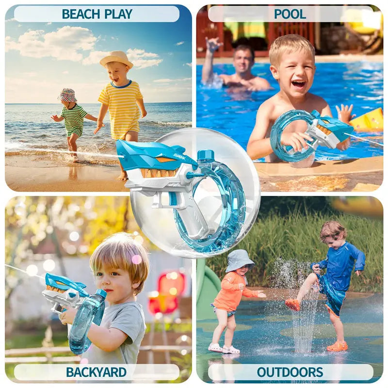 New Shark Electric Water Gun Toys Fully Automatic Continuous Fire Water Gun Large Capacity Beach Summer Children&