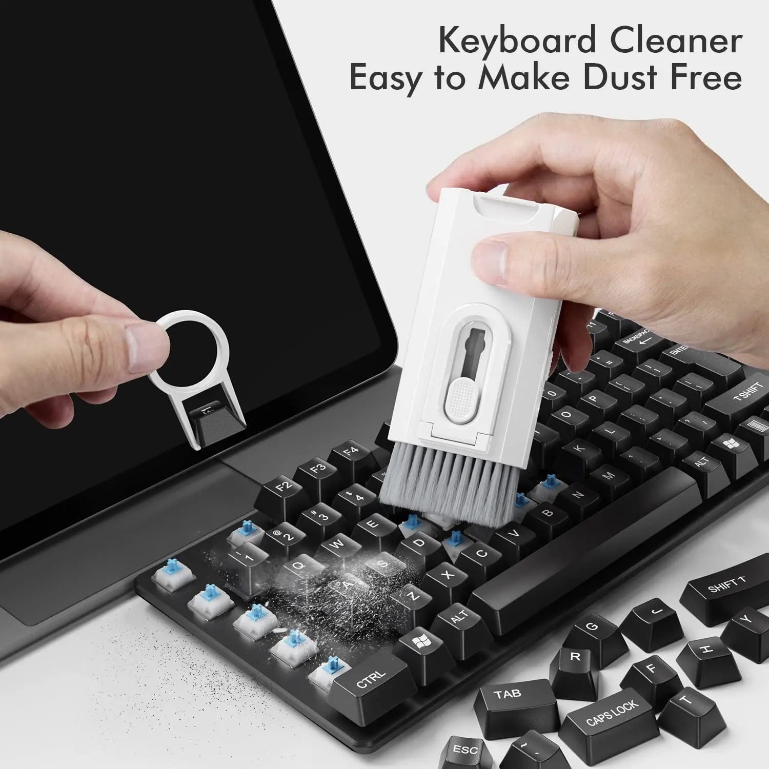 8 in 1 Cleaning Kit Computer Keyboard Cleaner Brush Earphones Cleaning Pen for Headset Ipad Phone Cleaning Tools Keycap Puller - Mary’s TT Shop