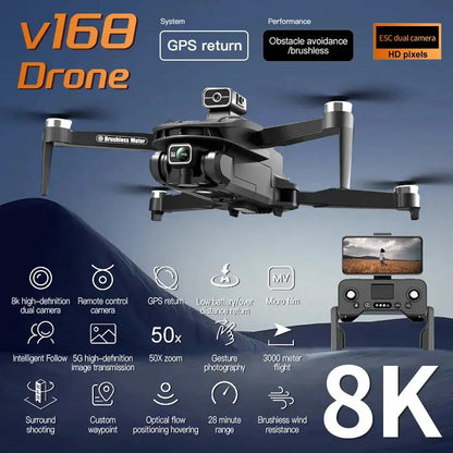 For Xiaomi V168 Drone 8K 5G GPS Professional HD Aerial Photography Dual-Camera Omnidirectional Obstacle Avoidance Drone Original - Mary’s TT Shop