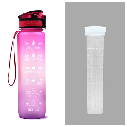 1L Triton Water Bottle With Time Marker Bounce Cover Motivational Water Bottle Cycling Leakproof Cup For Sports Fitness Bottles - Mary’s TT Shop