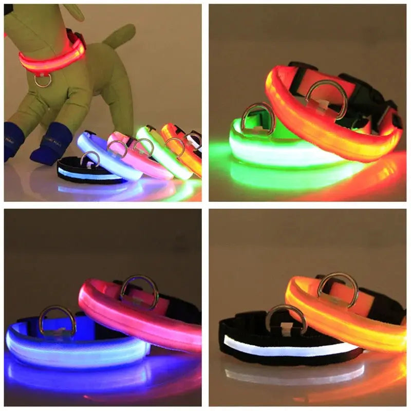 LED Adjustable Dog Collar Blinking Flashing Light up Glow Pets Safety Waterproof - Mary’s TT Shop