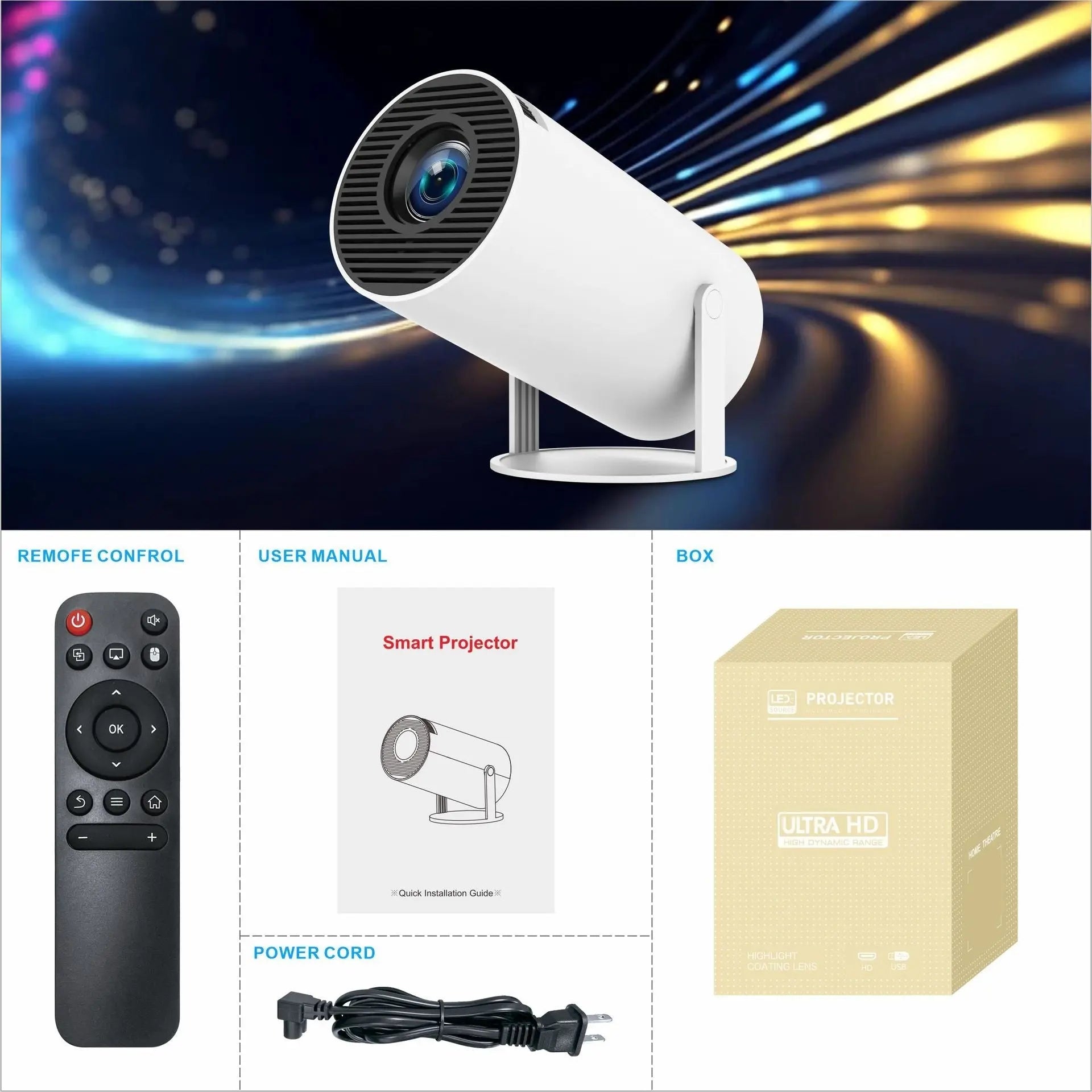 HY300 Pro Projector Home Theater Entertainment Portable Small Projector - Mary’s TT Shop