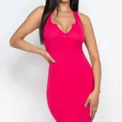 SPLIT NECK TANK MINI BODYCON DRESS - Mary’s TT Shop