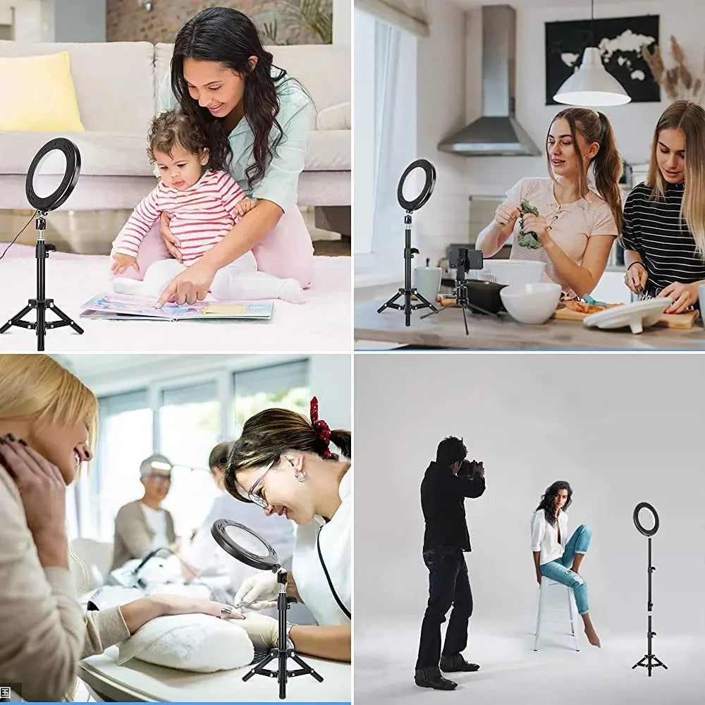 13&quot; LED RGB Selfie Ring Light W/ Mini &amp; Extendable Tripod Stand &amp; Phone Holder 10 Brightness Level 26 Light Modes Dimmable Ringlight for Beauty Makeup Live Streaming Youtube Video Photography Shooting - Mary’s TT Shop