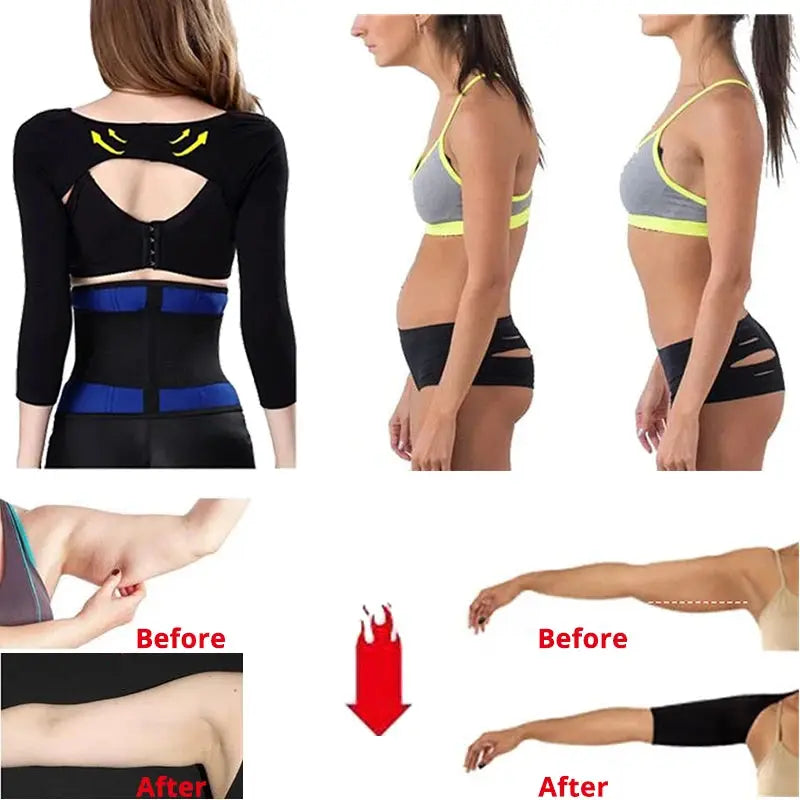 Arm Slimming Back Posture Corrector Arm Shaping Sleeves Fat Reduction for Women Back Support Humpback Prevent Arm Shaper Control - Mary’s TT Shop